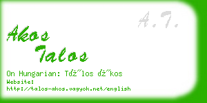 akos talos business card